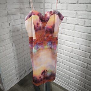 Venus Ladies Multi Colored Shoestring Strap V-neck Dress
